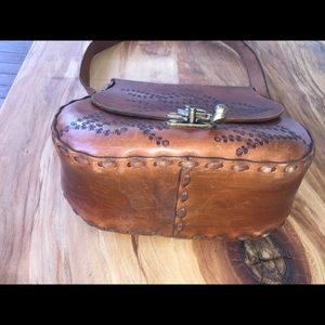Amazing Genuine leather tooled satchel